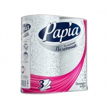 Бумажные полотенца PAPIA 3 слоя, 2шт.