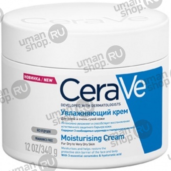 CeraVe крем для лица и тела увлажняющий для сухой и очень сухой кожи 340 мл фото 1538
